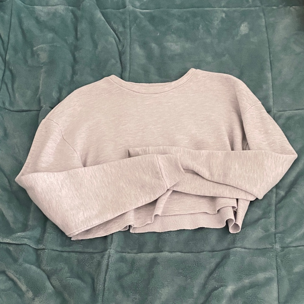 Topshop Light Gray Cropped Sweater